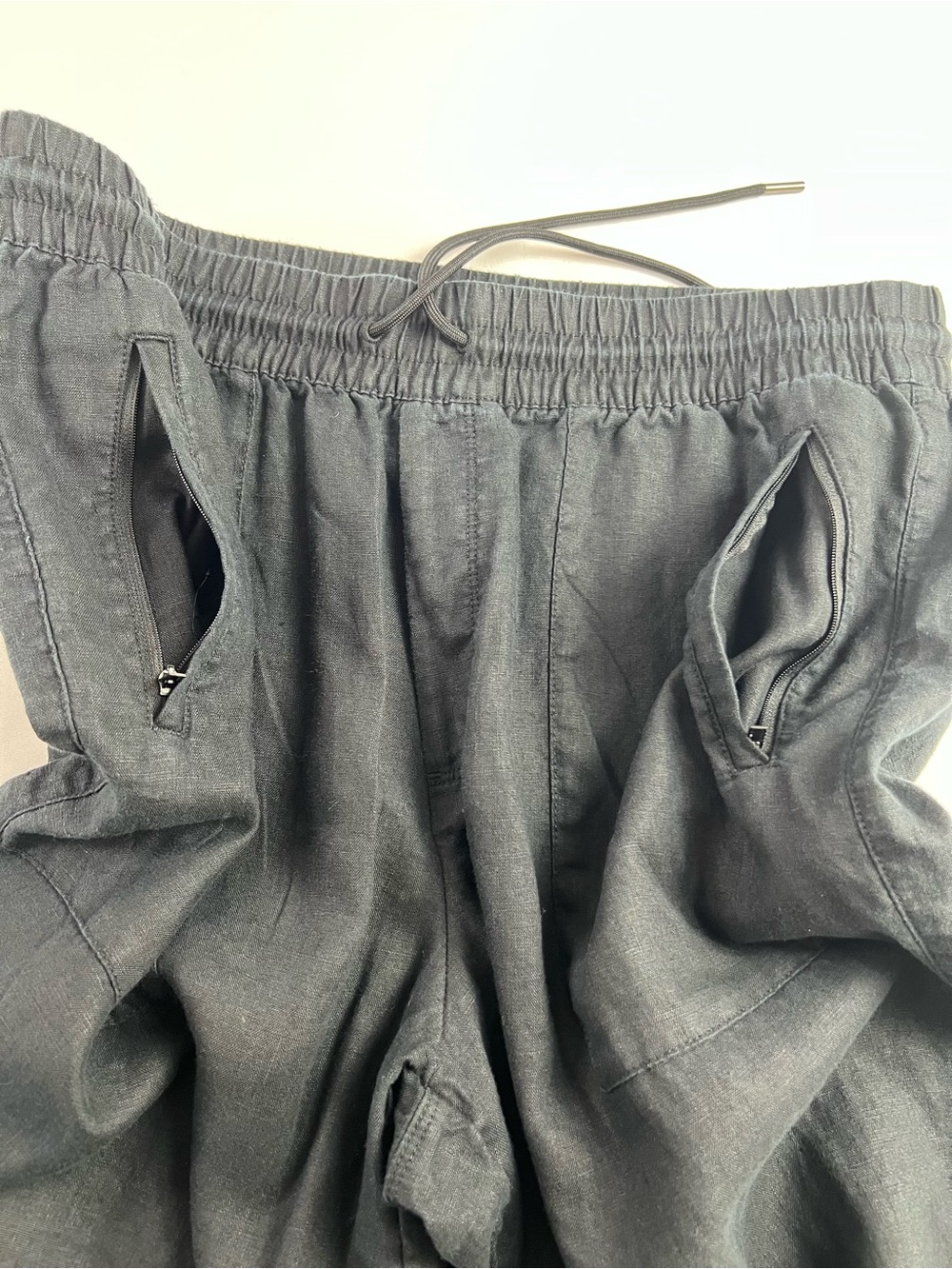Athleta Retreat Black Linen Wide Leg Ankle Slit Vacation Resort Cruise Pant - Picture 7 of 14